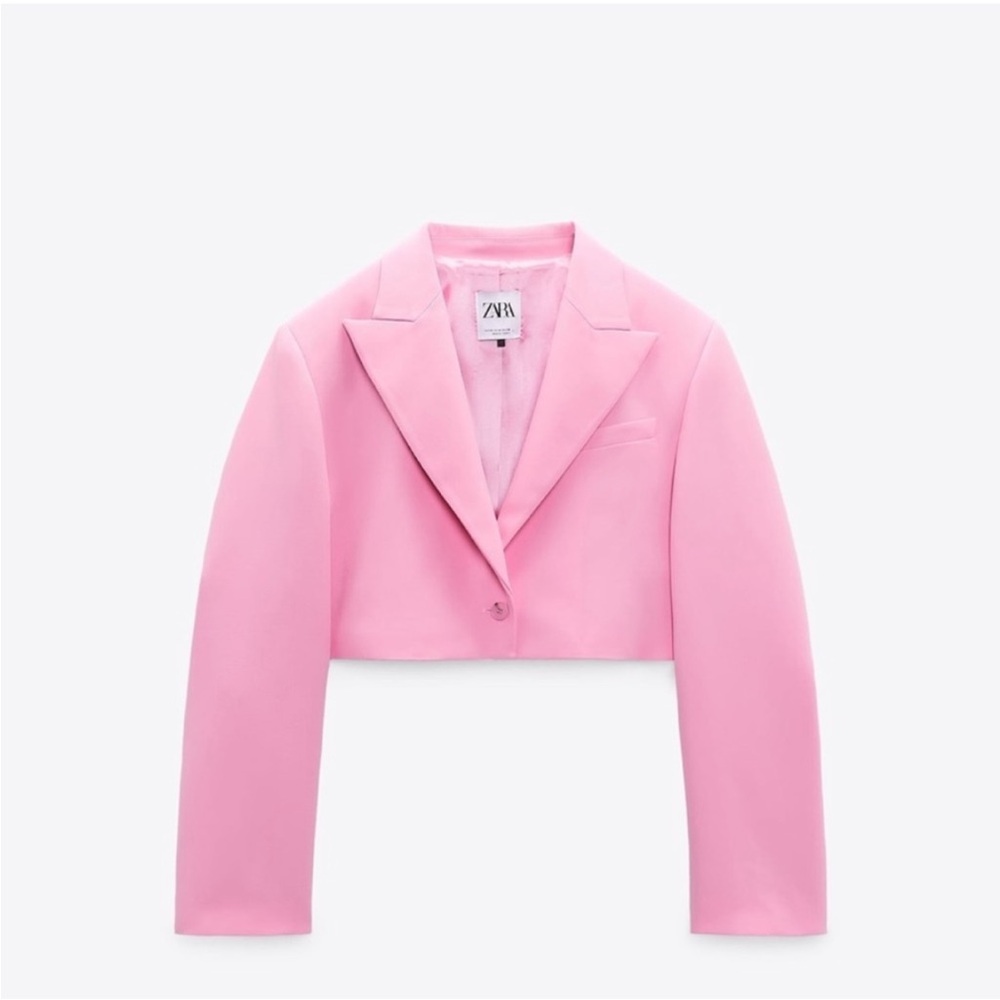 Zara Pink Cropped Blazer